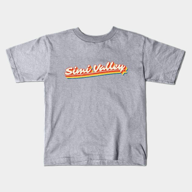 Simi Valley | Retro Rainbow Kids T-Shirt by retroready